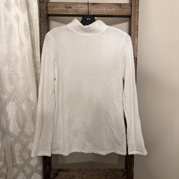 Sweaters - White Fleece Like Mock Turtleneck Sweater